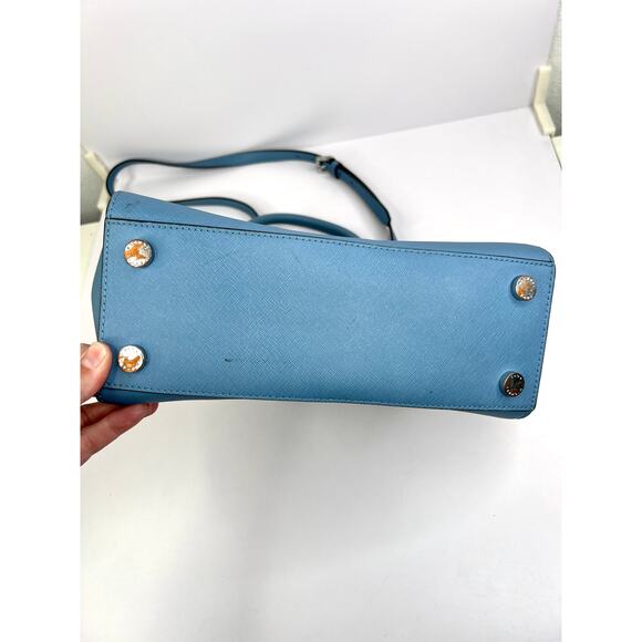 Michael Kors Selma Medium TZ Satchel in Steel Blue/Sky/Navy - Picture 5 of 16